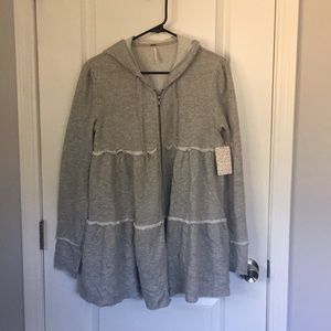 Free People heather grey xs hoodie nwt